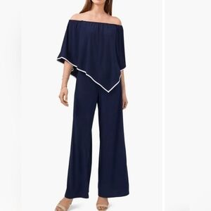 Women's MSK Navy Blue off the shoulder jumpsuit/pantsuit NWT 2X